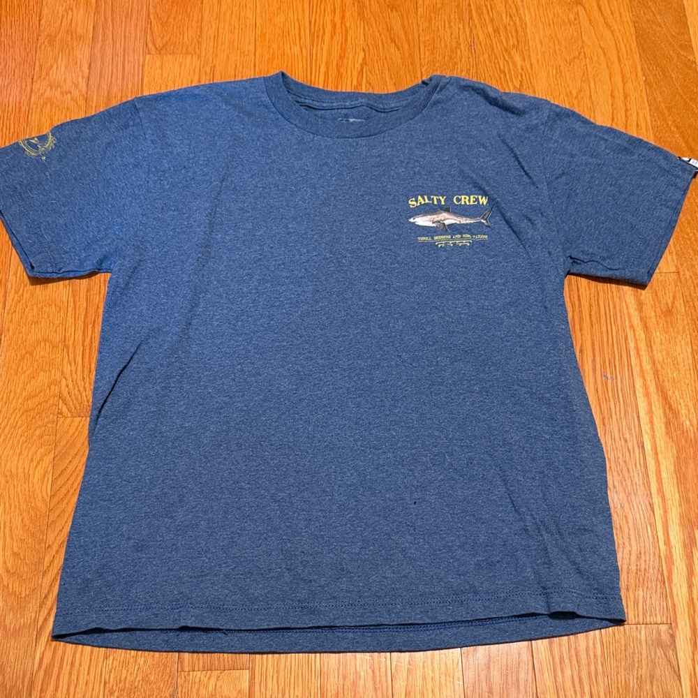 Salty Crew Kids Navy Blue Short-Sleeve Graphic Tee with Yellow Logo